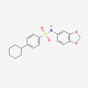 molecular formula C19H21NO4S B11066815 N-(1,3-benzodioxol-5-yl)-4-cyclohexylbenzenesulfonamide 