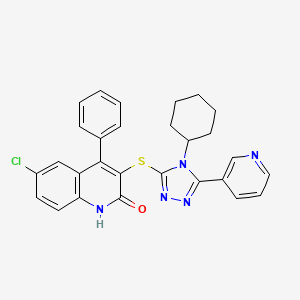 6-chloro-3-{[4-cyclohexyl-5-(pyridin-3-yl)-4H-1,2,4-triazol-3-yl]sulfanyl}-4-phenylquinolin-2(1H)-one