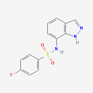 molecular formula C13H10FN3O2S B11066851 4-fluoro-N-(1H-indazol-7-yl)benzenesulfonamide 