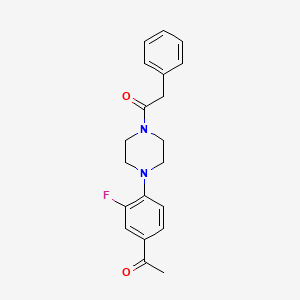 molecular formula C20H21FN2O2 B11066870 1-[4-(4-Acetyl-2-fluorophenyl)piperazin-1-yl]-2-phenylethanone 