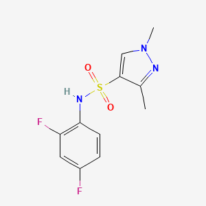 molecular formula C11H11F2N3O2S B11066873 N-(2,4-difluorophenyl)-1,3-dimethyl-1H-pyrazole-4-sulfonamide 