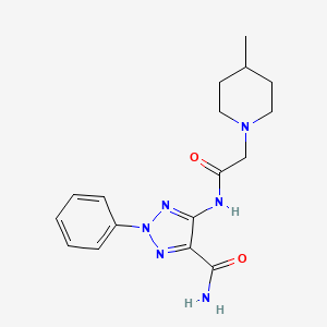 5-{[(4-methylpiperidin-1-yl)acetyl]amino}-2-phenyl-2H-1,2,3-triazole-4-carboxamide