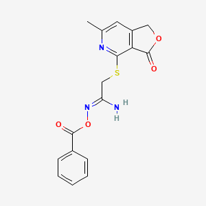 (1Z)-2-[(6-methyl-3-oxo-1,3-dihydrofuro[3,4-c]pyridin-4-yl)sulfanyl]-N'-[(phenylcarbonyl)oxy]ethanimidamide