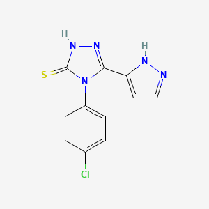 4-(4-chlorophenyl)-5-(1H-pyrazol-3-yl)-4H-1,2,4-triazole-3-thiol