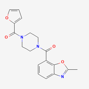 molecular formula C18H17N3O4 B11066964 Furan-2-yl{4-[(2-methyl-1,3-benzoxazol-7-yl)carbonyl]piperazin-1-yl}methanone 