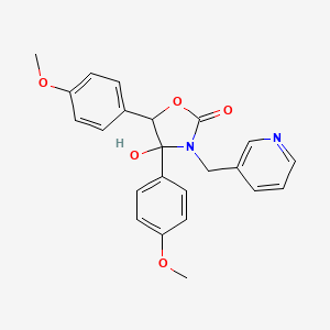 molecular formula C23H22N2O5 B11066971 4-Hydroxy-4,5-bis(4-methoxyphenyl)-3-(pyridin-3-ylmethyl)-1,3-oxazolidin-2-one 