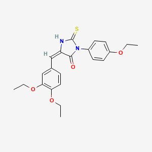 (5E)-5-(3,4-diethoxybenzylidene)-3-(4-ethoxyphenyl)-2-thioxoimidazolidin-4-one