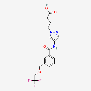 4-{4-[({3-[(2,2,2-trifluoroethoxy)methyl]phenyl}carbonyl)amino]-1H-pyrazol-1-yl}butanoic acid