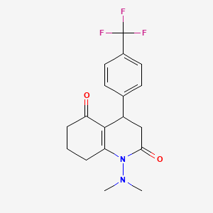 molecular formula C18H19F3N2O2 B11067013 1-(dimethylamino)-4-[4-(trifluoromethyl)phenyl]-4,6,7,8-tetrahydroquinoline-2,5(1H,3H)-dione 