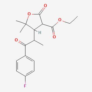 3-Furancarboxylic acid, 4-[2-(4-fluorophenyl)-1-methyl-2-oxoethyl]tetrahydro-5,5-dimethyl-2-oxo-, ethyl ester