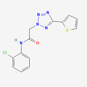 molecular formula C13H10ClN5OS B11067059 Acetamide, N-(2-chlorophenyl)-2-(5-thiophen-2-yltetrazol-2-yl)- 