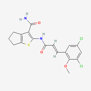 2-{[(2E)-3-(3,5-dichloro-2-methoxyphenyl)prop-2-enoyl]amino}-5,6-dihydro-4H-cyclopenta[b]thiophene-3-carboxamide