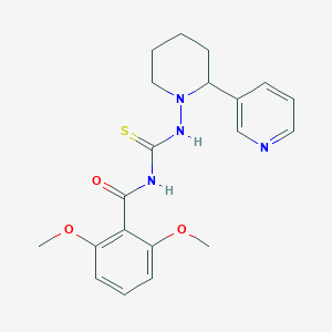 2,6-dimethoxy-N-((2-(pyridin-3-yl)piperidin-1-yl)carbamothioyl)benzamide