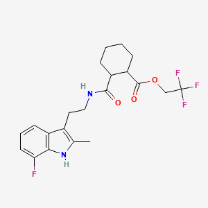 2,2,2-trifluoroethyl 2-{[2-(7-fluoro-2-methyl-1H-indol-3-yl)ethyl]carbamoyl}cyclohexanecarboxylate