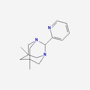 molecular formula C15H21N3 B11067110 5,7-Dimethyl-2-(2-pyridinyl)-1,3-diazatricyclo[3.3.1.1~3,7~]decane 