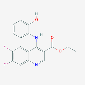 molecular formula C18H14F2N2O3 B11067116 Ethyl 6,7-difluoro-4-[(2-hydroxyphenyl)amino]quinoline-3-carboxylate 