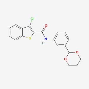 molecular formula C19H16ClNO3S B11067139 3-chloro-N-[3-(1,3-dioxan-2-yl)phenyl]-1-benzothiophene-2-carboxamide 