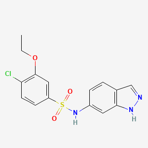 molecular formula C15H14ClN3O3S B11067154 4-chloro-3-ethoxy-N-(1H-indazol-6-yl)benzenesulfonamide 