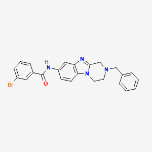 molecular formula C24H21BrN4O B11067161 N-(2-benzyl-1,2,3,4-tetrahydropyrazino[1,2-a]benzimidazol-8-yl)-3-bromobenzamide 