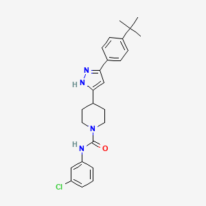 4-[5-(4-tert-butylphenyl)-1H-pyrazol-3-yl]-N-(3-chlorophenyl)piperidine-1-carboxamide