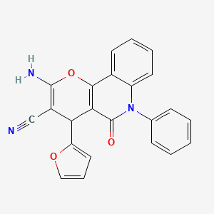 2-amino-4-(furan-2-yl)-5-oxo-6-phenyl-5,6-dihydro-4H-pyrano[3,2-c]quinoline-3-carbonitrile