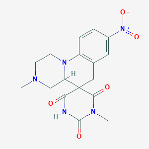 1',3-dimethyl-8-nitro-2,3,4,4a-tetrahydro-1H,2'H,6H-spiro[pyrazino[1,2-a]quinoline-5,5'-pyrimidine]-2',4',6'(1'H,3'H)-trione