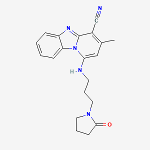 3-Methyl-1-{[3-(2-oxopyrrolidin-1-yl)propyl]amino}pyrido[1,2-a]benzimidazole-4-carbonitrile