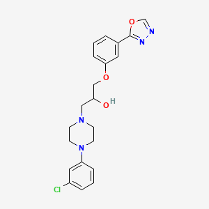 molecular formula C21H23ClN4O3 B11067282 1-[4-(3-Chlorophenyl)piperazin-1-yl]-3-[3-(1,3,4-oxadiazol-2-yl)phenoxy]propan-2-ol 