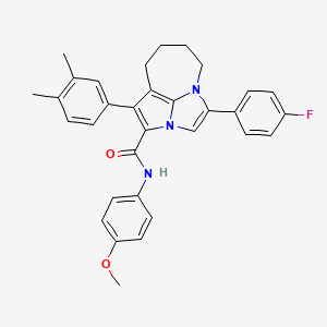 1-(3,4-dimethylphenyl)-4-(4-fluorophenyl)-N-(4-methoxyphenyl)-5,6,7,8-tetrahydro-2a,4a-diazacyclopenta[cd]azulene-2-carboxamide