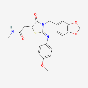 2-{(2Z)-3-(1,3-benzodioxol-5-ylmethyl)-2-[(4-methoxyphenyl)imino]-4-oxo-1,3-thiazolidin-5-yl}-N-methylacetamide