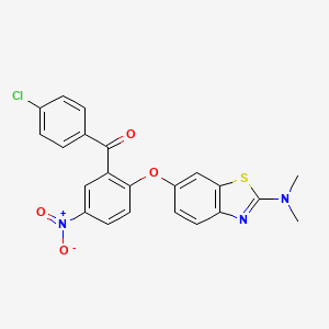 (4-Chlorophenyl)(2-{[2-(dimethylamino)-1,3-benzothiazol-6-yl]oxy}-5-nitrophenyl)methanone