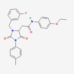 N-(4-ethoxyphenyl)-2-[3-(3-fluorobenzyl)-1-(4-methylphenyl)-2,5-dioxoimidazolidin-4-yl]acetamide