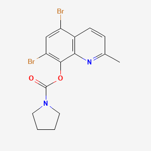 5,7-Dibromo-2-methylquinolin-8-yl pyrrolidine-1-carboxylate