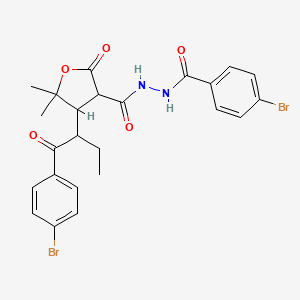 N'-[(4-bromophenyl)carbonyl]-4-[1-(4-bromophenyl)-1-oxobutan-2-yl]-5,5-dimethyl-2-oxotetrahydrofuran-3-carbohydrazide