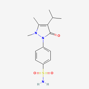 molecular formula C14H19N3O3S B11067333 4-[2,3-dimethyl-5-oxo-4-(propan-2-yl)-2,5-dihydro-1H-pyrazol-1-yl]benzenesulfonamide 