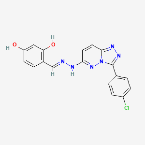 4-[(E)-{2-[3-(4-chlorophenyl)[1,2,4]triazolo[4,3-b]pyridazin-6-yl]hydrazinylidene}methyl]benzene-1,3-diol