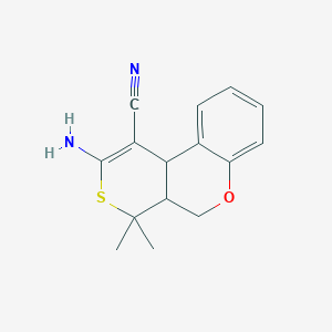 2-amino-4,4-dimethyl-4a,10b-dihydro-4H,5H-thiopyrano[3,4-c]chromene-1-carbonitrile