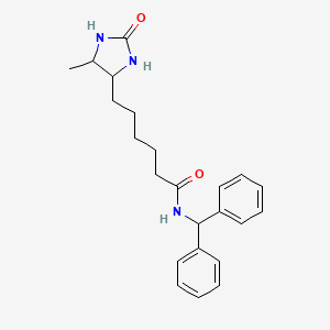 molecular formula C23H29N3O2 B11067370 N-(diphenylmethyl)-6-(5-methyl-2-oxoimidazolidin-4-yl)hexanamide 