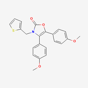 molecular formula C22H19NO4S B11067380 2(3H)-Oxazolone, 4,5-bis(4-methoxyphenyl)-3-(2-thienylmethyl)- 