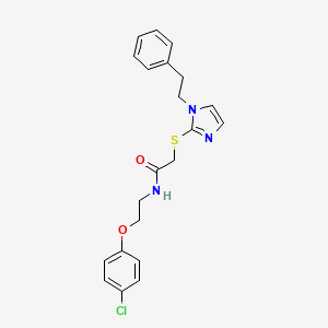 N-[2-(4-chlorophenoxy)ethyl]-2-{[1-(2-phenylethyl)-1H-imidazol-2-yl]sulfanyl}acetamide