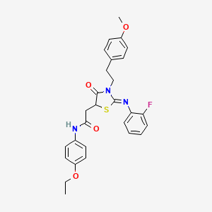 N-(4-ethoxyphenyl)-2-{(2Z)-2-[(2-fluorophenyl)imino]-3-[2-(4-methoxyphenyl)ethyl]-4-oxo-1,3-thiazolidin-5-yl}acetamide