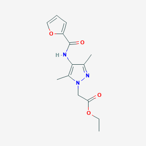 molecular formula C14H17N3O4 B11067400 ethyl {4-[(furan-2-ylcarbonyl)amino]-3,5-dimethyl-1H-pyrazol-1-yl}acetate 