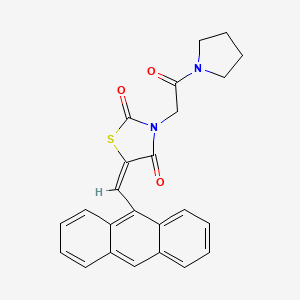 (5E)-5-(anthracen-9-ylmethylidene)-3-[2-oxo-2-(pyrrolidin-1-yl)ethyl]-1,3-thiazolidine-2,4-dione