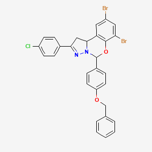 molecular formula C29H21Br2ClN2O2 B11067440 5-[4-(Benzyloxy)phenyl]-7,9-dibromo-2-(4-chlorophenyl)-1,10b-dihydropyrazolo[1,5-c][1,3]benzoxazine 