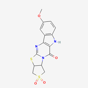 15-methoxy-6,6-dioxo-6λ6,9-dithia-3,11,19-triazapentacyclo[10.7.0.03,10.04,8.013,18]nonadeca-1(12),10,13(18),14,16-pentaen-2-one