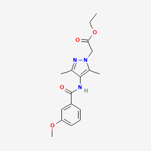 molecular formula C17H21N3O4 B11067463 ethyl (4-{[(3-methoxyphenyl)carbonyl]amino}-3,5-dimethyl-1H-pyrazol-1-yl)acetate 