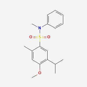 molecular formula C18H23NO3S B11067490 4-methoxy-N,2-dimethyl-N-phenyl-5-(propan-2-yl)benzenesulfonamide 