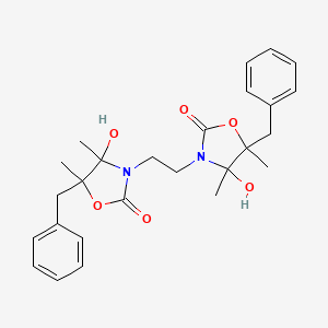 molecular formula C26H32N2O6 B11067497 3,3'-Ethane-1,2-diylbis(5-benzyl-4-hydroxy-4,5-dimethyl-1,3-oxazolidin-2-one) 