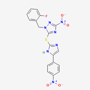 1-(2-fluorobenzyl)-3-nitro-5-{[4-(4-nitrophenyl)-1H-imidazol-2-yl]sulfanyl}-1H-1,2,4-triazole