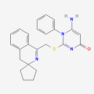 6-amino-1-phenyl-2-[(4'H-spiro[cyclopentane-1,3'-isoquinolin]-1'-ylmethyl)sulfanyl]pyrimidin-4(1H)-one